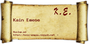 Kain Emese névjegykártya
